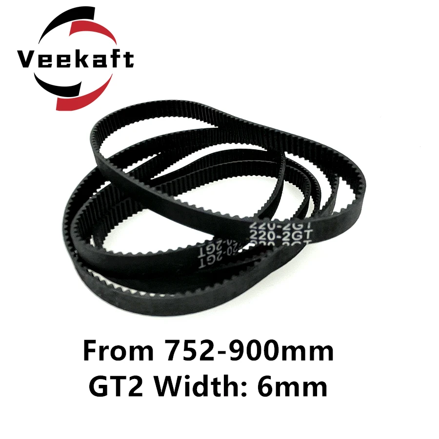 

3D Printer Parts GT2 6mm Closed Loop Rubber Timing Belt 752 760 782 784 800 810 840 848 850 852 860 900mm 2GT 1pcs