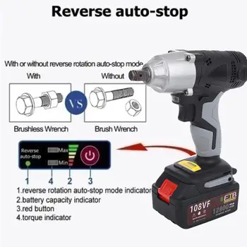 Electric Wrench 2800rpm 480N.M Rechargeable Electric Wrench Electric Ratchet Wrench Practical 108VF LED Impact Drill Tools
Electric Wrench 2800rpm 480N.M Rechargeable Electric Wrench Electric Ratchet Wrench Practical 108VF LED Impact Drill Tools