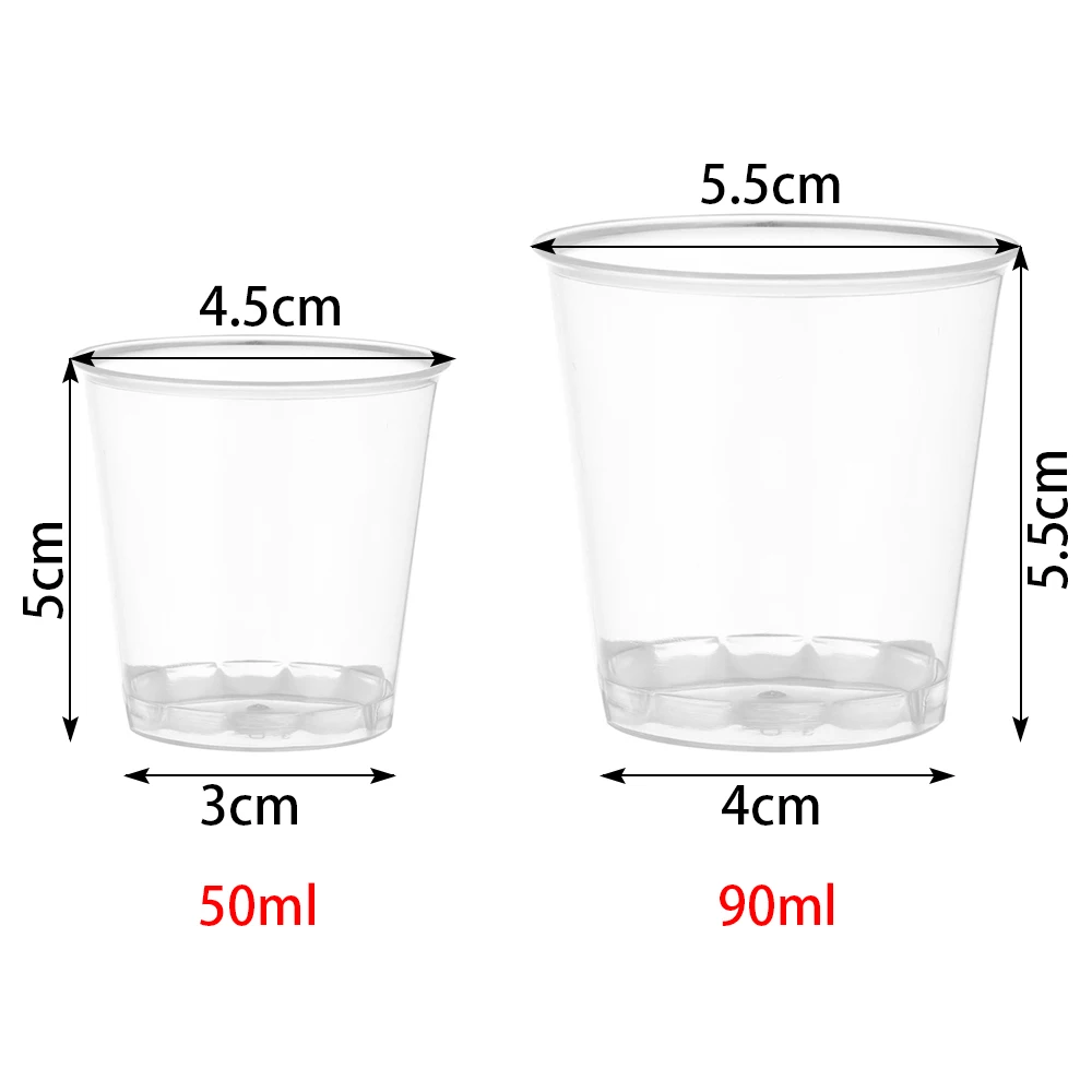 Description Picture 2 of item30/50 Pcs Round Reusable Plastic Shot Glasses Dessert Cups Disposable Glass Drinks Transparent Cupcake Pudding Boxes Cake DIY