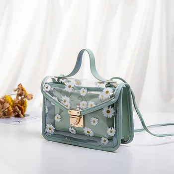 Transparent PVC Handbag Classic Texture Creative Design Chic Daisy Flower Clutch Totes PU Shoulder Bag Composite Set
Transparent PVC Handbag Classic Texture Creative Design Chic Daisy Flower Clutch Totes PU Shoulder Bag Composite Set