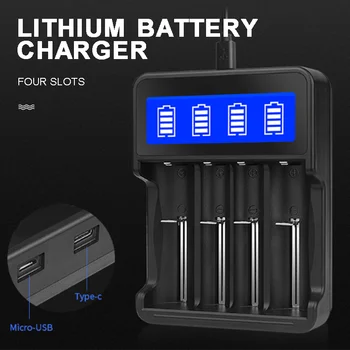 1pc 4-Slot LCD Smart Charging Charger Type-C Lithium Battery Chargers For 9V AA AAA 18650 Ni-MH Ni-Cd Li-ion Batteries
1pc 4-Slot LCD Smart Charging Charger Type-C Lithium Battery Chargers For 9V AA AAA 18650 Ni-MH Ni-Cd Li-ion Batteries