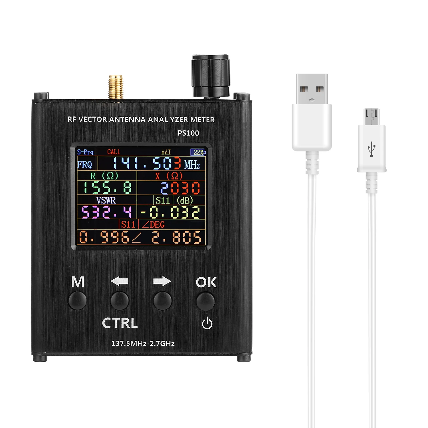 N1201SA 137.5MHz-2.7GHz Antenna Analysis Measuring Instrument Standing Wave Meter Antenna Tester RF Vector Impedance Analyzer
N1201SA 137.5MHz-2.7GHz Antenna Analysis Measuring Instrument Standing Wave Meter Antenna Tester RF Vector Impedance Analyzer