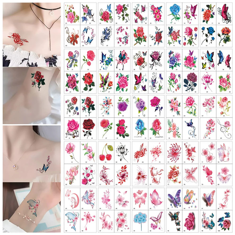 100pcs Set of Tattoo Stickers Transfer Sexy Flower Butterfly Temporary Art Stickers Baby With Body Kids Toy Gift for Woman
100pcs Set of Tattoo Stickers Transfer Sexy Flower Butterfly Temporary Art Stickers Baby With Body Kids Toy Gift for Woman