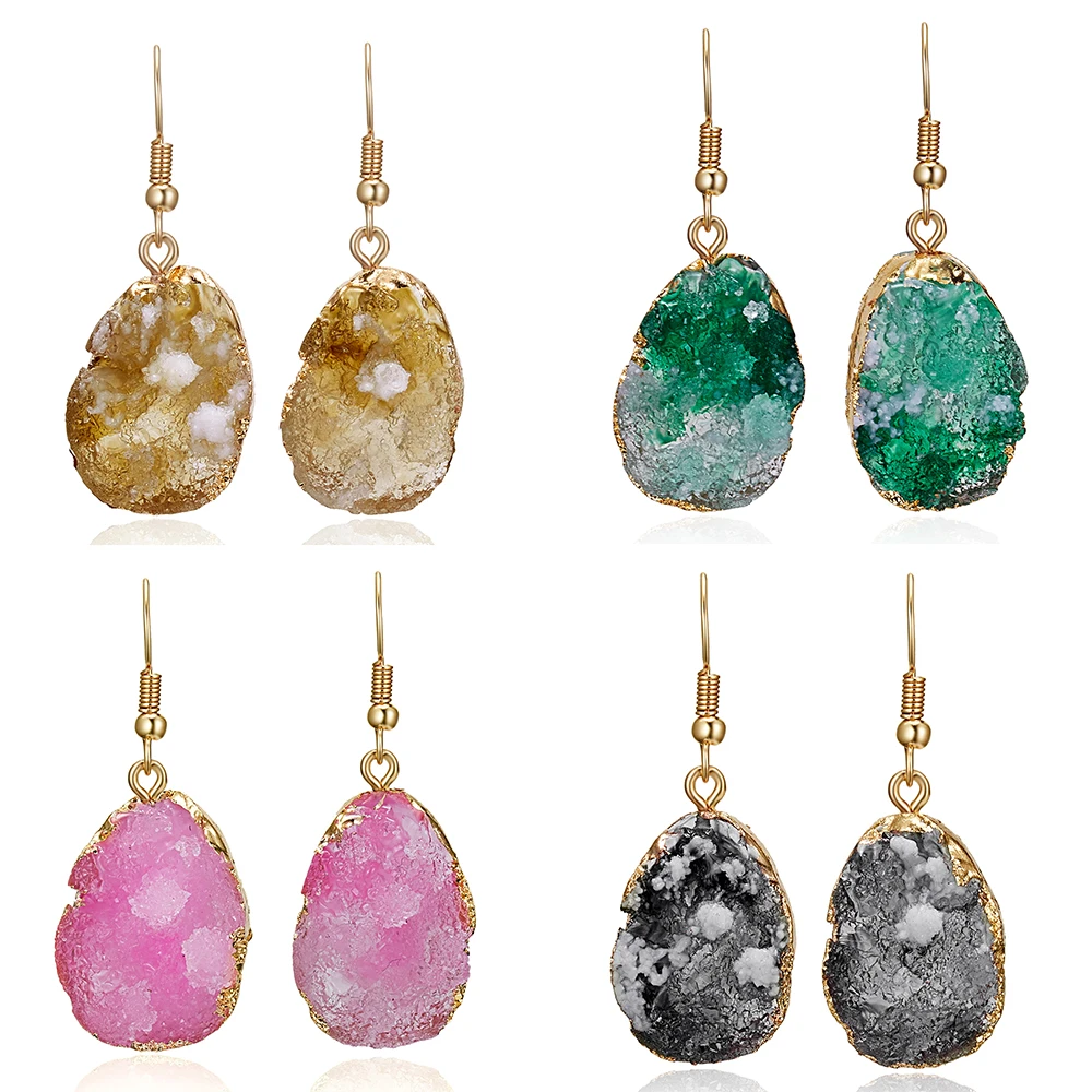 Trendy Green Pink Resin Natural Stone Drop Earrings Women Geometry Round Dangle Earrings Fashion Statement Jewelry Oorbellen
Trendy Green Pink Resin Natural Stone Drop Earrings Women Geometry Round Dangle Earrings Fashion Statement Jewelry Oorbellen