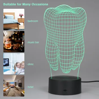 Teeth Shape 3D LED Lamp Colorful 3D Tooth Gradient Light Display Tool for Bedroom Theme Decoration Family Holiday Gift
Teeth Shape 3D LED Lamp Colorful 3D Tooth Gradient Light Display Tool for Bedroom Theme Decoration Family Holiday Gift