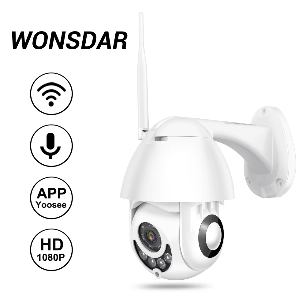Wonsdar Outdoor PTZ IP Camera 1080P HD IR 30M Pan Tilt Two Way Audio Surveillance Wireless Network WiFi Camera 2MP CCTV YooSee
Wonsdar Outdoor PTZ IP Camera 1080P HD IR 30M Pan Tilt Two Way Audio Surveillance Wireless Network WiFi Camera 2MP CCTV YooSee