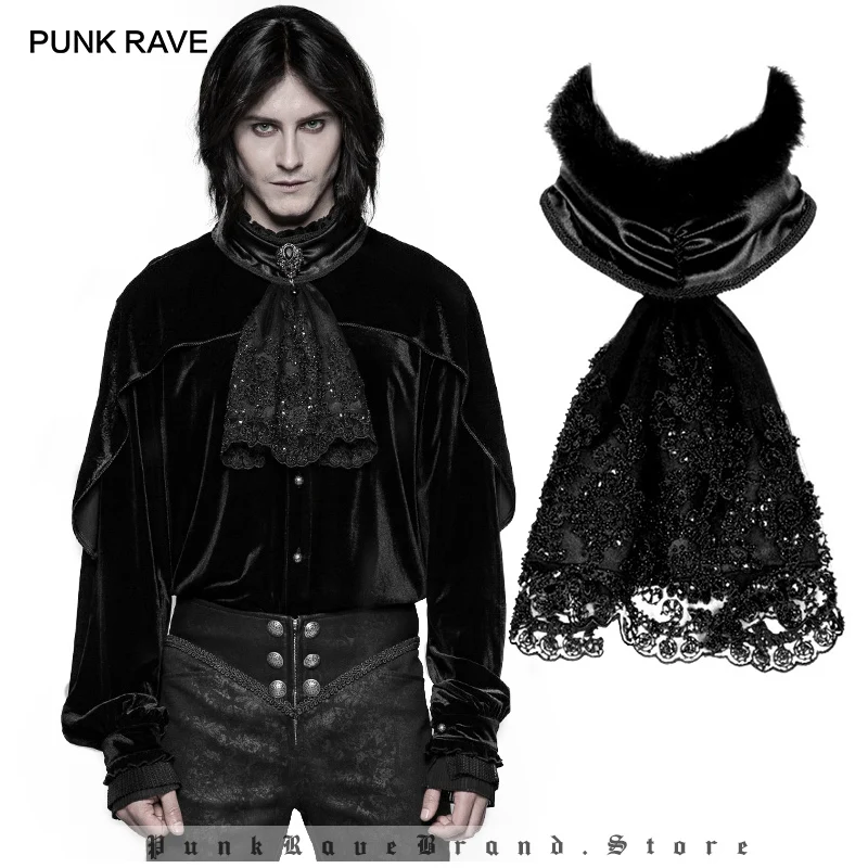 PUNK RAVE Men's Gothic Court Ornate Embroidered Collar Removable High Imitation Rabbit Hair Party Club Men Accessories Gifts
PUNK RAVE Men's Gothic Court Ornate Embroidered Collar Removable High Imitation Rabbit Hair Party Club Men Accessories Gifts