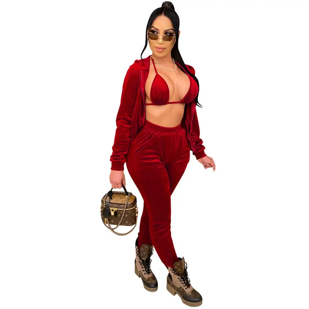 Sexy Velvet Club Party 3 Piece Set Elegant Solid Long Sleeve Zipper Hoodie Top + Leggings Bodycon Tracksuit Women Jogging Femme
Sexy Velvet Club Party 3 Piece Set Elegant Solid Long Sleeve Zipper Hoodie Top + Leggings Bodycon Tracksuit Women Jogging Femme