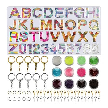 Resin Silicone Mold, Alphanumeric, 12-Color Sequins, Key Ring, Screw Eye Pins for Making Epoxy Resin Crafts, Key Chain
Resin Silicone Mold, Alphanumeric, 12-Color Sequins, Key Ring, Screw Eye Pins for Making Epoxy Resin Crafts, Key Chain