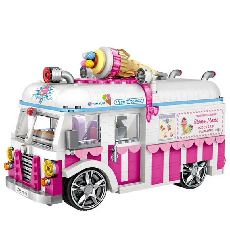 Mini block ice cream truck pink car cake bus truck model toy 1244pcs block
Mini block ice cream truck pink car cake bus truck model toy 1244pcs block