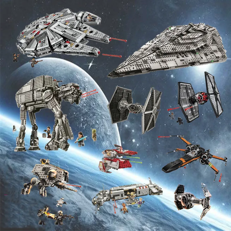 

Starwars 75102 75149 75211 X Wing Star Tie Fighter Building Blocks Compatible Star Plan Wars Children Toy