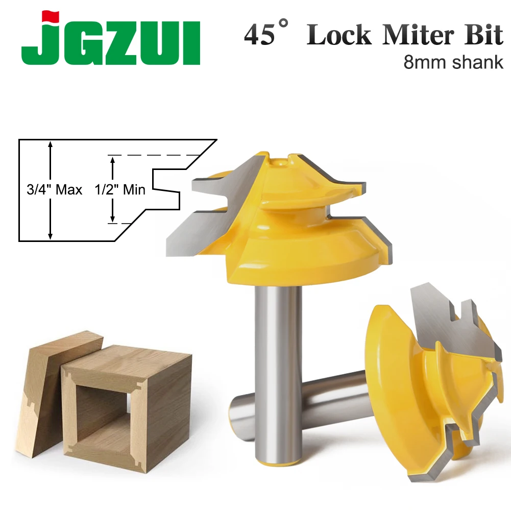 1Pc 45 Degree Lock Miter Router Bit 8Inch Shank Woodworking Tenon Milling Cutter Tool Drilling Milling For Wood Carbide Alloy
1Pc 45 Degree Lock Miter Router Bit 8Inch Shank Woodworking Tenon Milling Cutter Tool Drilling Milling For Wood Carbide Alloy