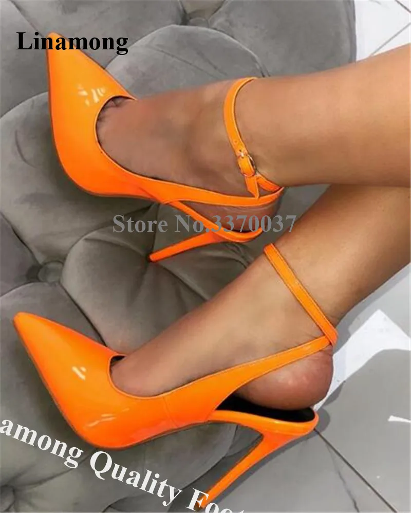 Women Fashion Pointed Toe Patent Leather Stiletto Heel Pumps Ankle Strap Buckle Orange Rose Red High Heels Formal Dress Shoes
Women Fashion Pointed Toe Patent Leather Stiletto Heel Pumps Ankle Strap Buckle Orange Rose Red High Heels Formal Dress Shoes