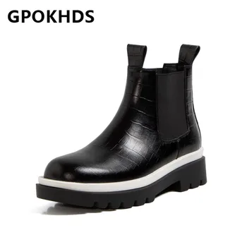 GPOKHDS 2021 women Ankle boots Cow leather Winter short plush Round Toe Med heels female Chelsea boots size 39
GPOKHDS 2021 women Ankle boots Cow leather Winter short plush Round Toe Med heels female Chelsea boots size 39