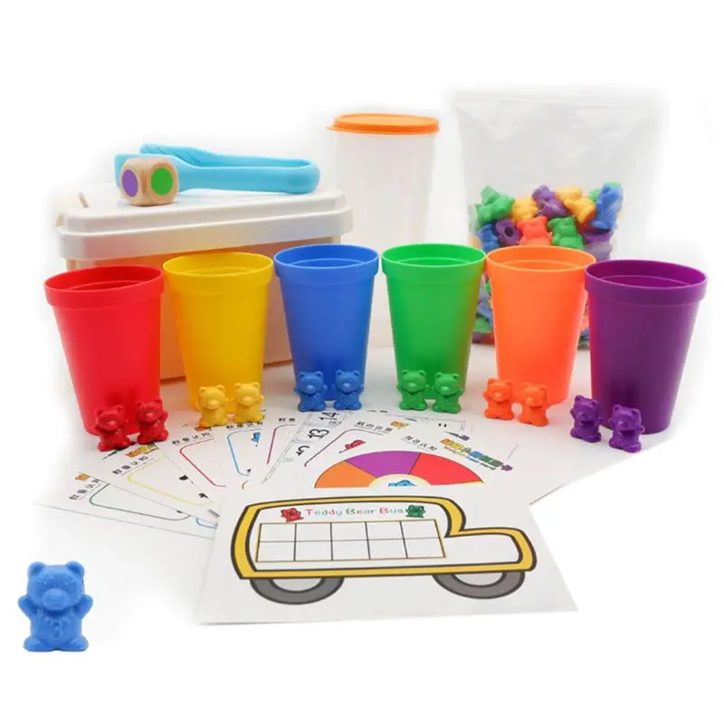 Perfect Counting Bears Set with Sorting Cups Dices Tweezers Rainbow Matching Game Sorting Educational Puzzle Toys
Perfect Counting Bears Set with Sorting Cups Dices Tweezers Rainbow Matching Game Sorting Educational Puzzle Toys