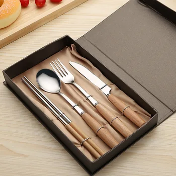 Cutlery Flatware Set Stainless Steel & Wooden Handle Tableware Food Set Knife Fork Spoon for Kitchen Home Party Wood Gift Box
Cutlery Flatware Set Stainless Steel & Wooden Handle Tableware Food Set Knife Fork Spoon for Kitchen Home Party Wood Gift Box