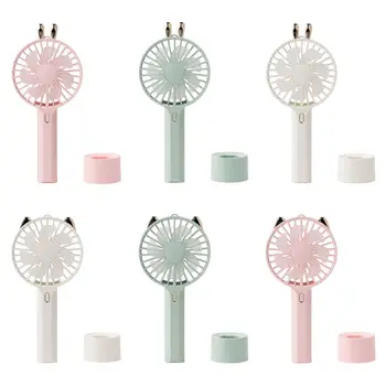 Mini USB Charging Fan Portable Handheld Air Cooling Fan with LED Night Light U1JE