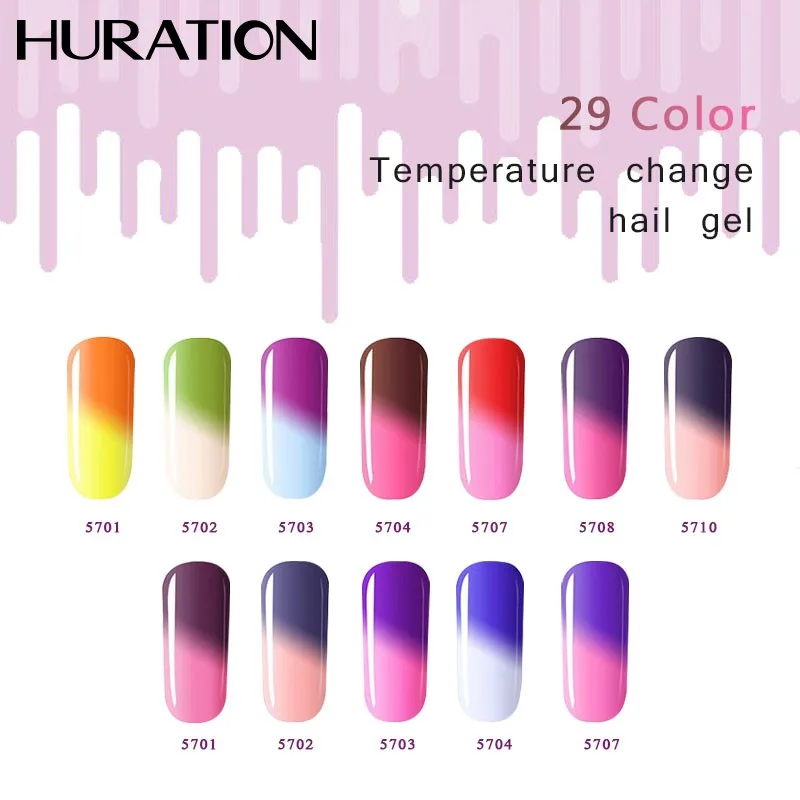 Huration Nials Gel Temperature Change Color Thermal Nail Gel Polish Holographic Nail Polish Gel Varnish Long Lasting Nail Art 
Huration Nials Gel Temperature Change Color Thermal Nail Gel Polish Holographic Nail Polish Gel Varnish Long Lasting Nail Art