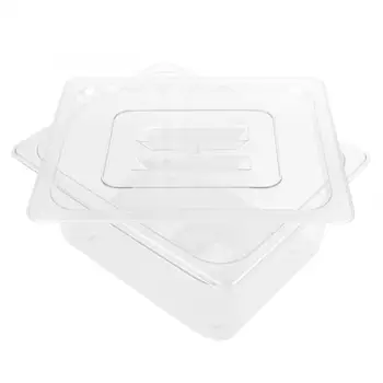 Transparent Rectangle Buffet Serving Containers Dishes Tableware Storage Box for Kitchen Tool