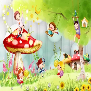 Custom large mural 3D wallpaper Paradise fantasy cartoon mushroom swing boy bedroom mural TV back wall decor deep 5D embossed
Custom large mural 3D wallpaper Paradise fantasy cartoon mushroom swing boy bedroom mural TV back wall decor deep 5D embossed