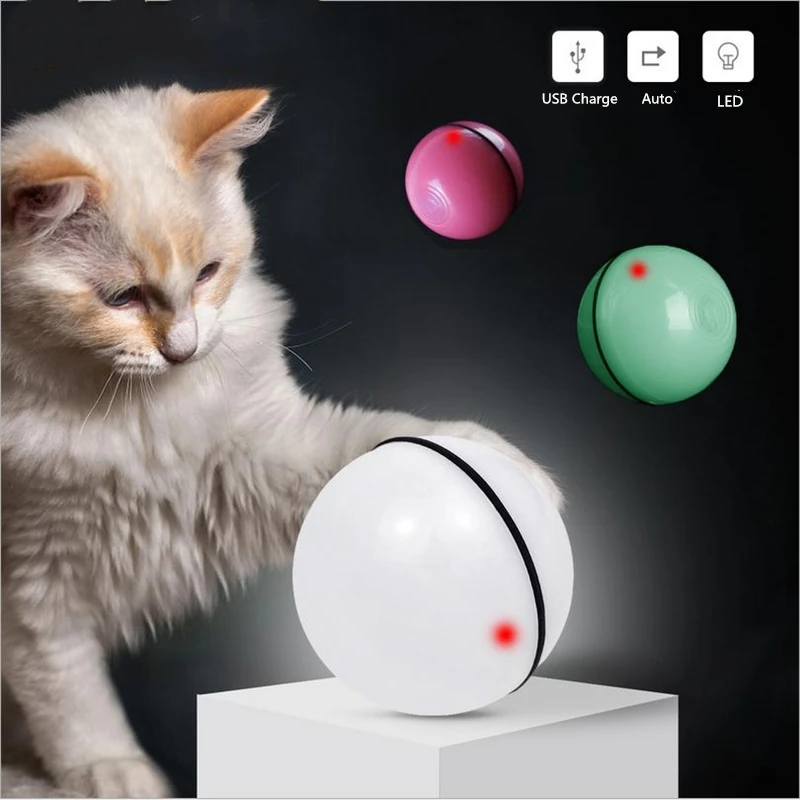 LED Auto Rolling Flash Ball Amusing Toy Wicked Pet's Joy Electric Pets Chasing Interactive Pet Cat Jumping Toys | Дом и сад