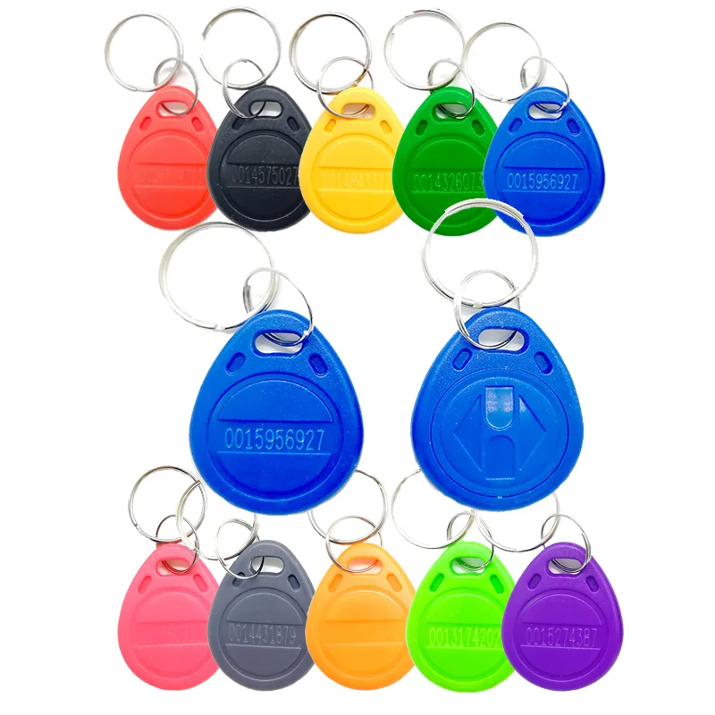 

100pcs RFID 125KHz Tag 11 Color TK4100 EM4100 Proximity Keyfobs Tags RFID Card Key Fob for Access Control Time Attendance