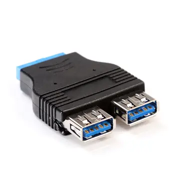 Motherboard 20 Pin Header Female to Dual USB 3.0 Type A-Female Adapter Connector
Motherboard 20 Pin Header Female to Dual USB 3.0 Type A-Female Adapter Connector