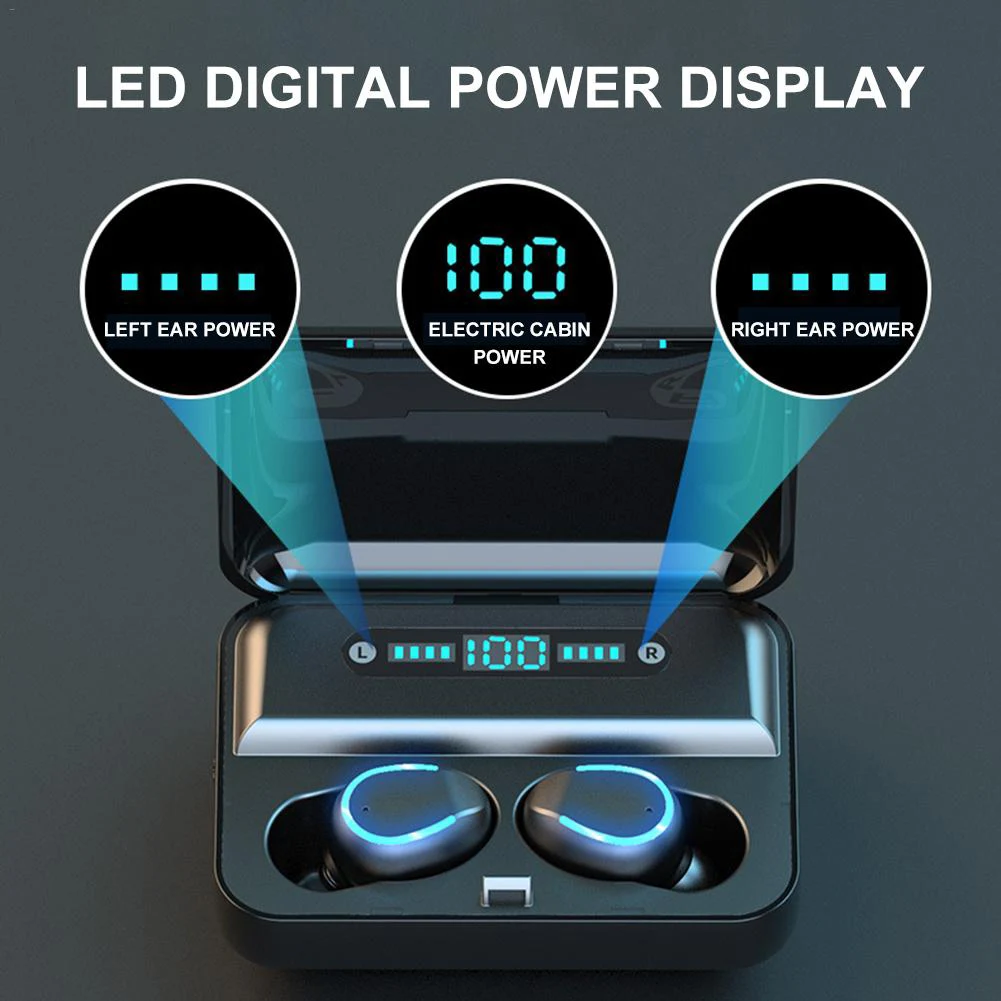 TWS Bluetooth 5.0 Stereo Wireless Earbuds Automatic Pairing Power Display Earphone Mini Sports Earphone with Charging Case
TWS Bluetooth 5.0 Stereo Wireless Earbuds Automatic Pairing Power Display Earphone Mini Sports Earphone with Charging Case