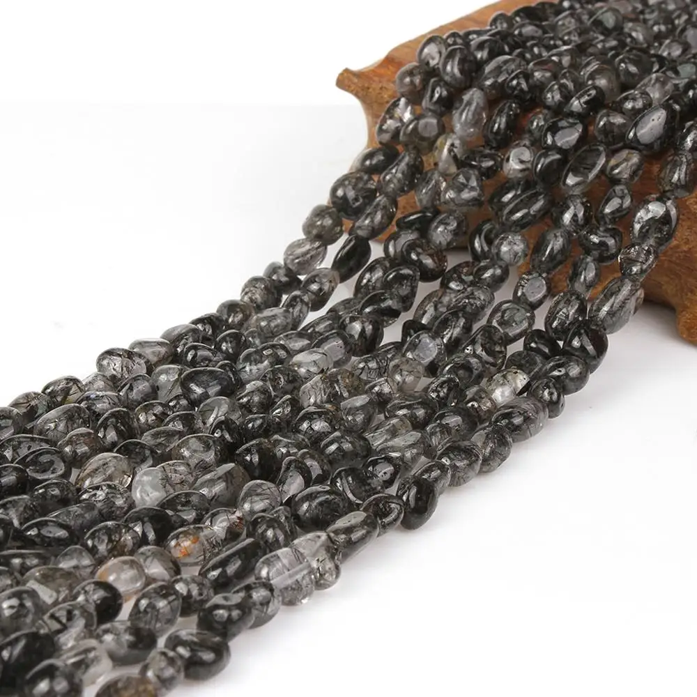 Natural Black Rutilated Quartz Gravel Gemstone Loose Stone 5-7 mm For Necklace Bracelet DIY Jewelry Making 15inch Strand
Natural Black Rutilated Quartz Gravel Gemstone Loose Stone 5-7 mm For Necklace Bracelet DIY Jewelry Making 15inch Strand