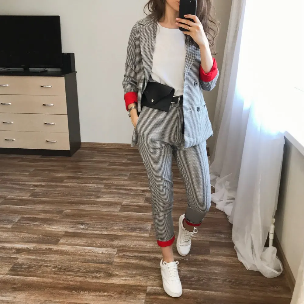 two piece set women blazers set plaid office lady female blazer women clothes 2019 autumn runway style Olga Buzova wholesale ds
two piece set women blazers set plaid office lady female blazer women clothes 2019 autumn runway style Olga Buzova wholesale ds