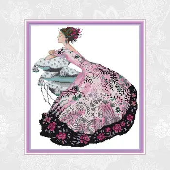 Needlework,Woman in floral Dress Counted Canvas Cross Stitch Kits 11CT 14CT Printed On Embroidery Handwork Beginner Home Decor
Needlework,Woman in floral Dress Counted Canvas Cross Stitch Kits 11CT 14CT Printed On Embroidery Handwork Beginner Home Decor