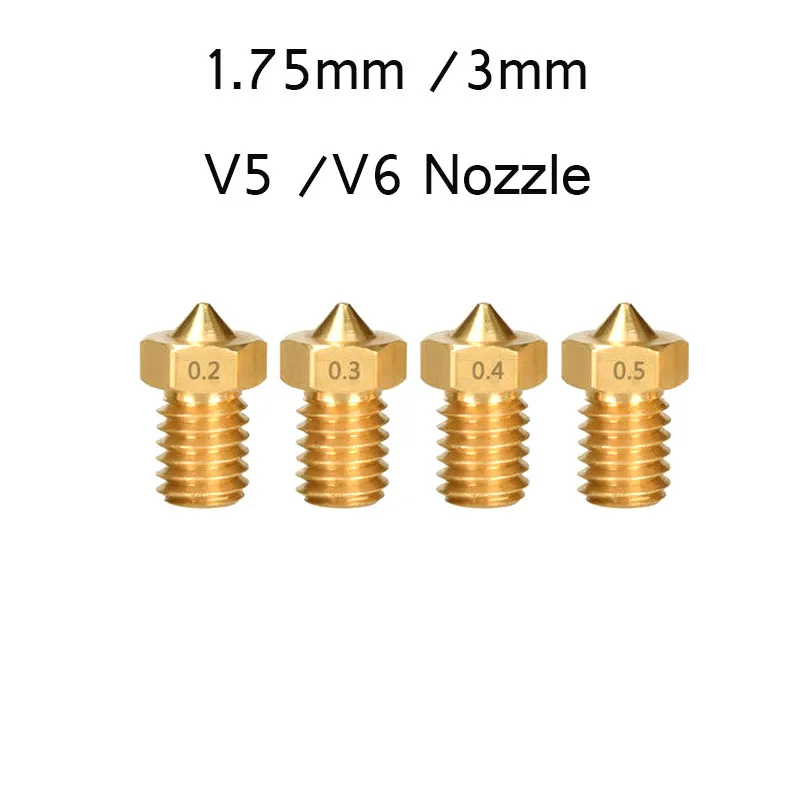 MK8 V5/V6 Nozzle Tool High Accuracy For 0.1/0.2/0.3/0.4/0.5/ 0.6/0.8/1 mm 3d Printer Nozzle Set for 1.75mm/3mm Hole Extruder