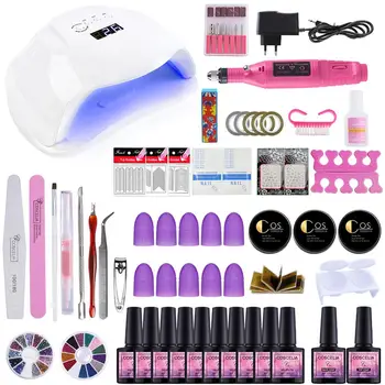 Nail Art Set 36/54W UV LED Gel Lamp For Nail Manicure Set 10PCS Gel Nail Polish Varnish Extension Brushes Tools Kit For Manicure
Nail Art Set 36/54W UV LED Gel Lamp For Nail Manicure Set 10PCS Gel Nail Polish Varnish Extension Brushes Tools Kit For Manicure