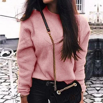 2019 Women's Autumn Winter Casual Loose Solid Long-sleeved Knitted Pullovers Round Neck Streetwear All-match Sweater SJ4534Y 
2019 Women's Autumn Winter Casual Loose Solid Long-sleeved Knitted Pullovers Round Neck Streetwear All-match Sweater SJ4534Y