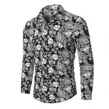 Men's Casual Floral Shirt Linen Long Sleeve Flower Shirts for Man Slim fit Blouse Male Autumn New Black Navy White
Men's Casual Floral Shirt Linen Long Sleeve Flower Shirts for Man Slim fit Blouse Male Autumn New Black Navy White