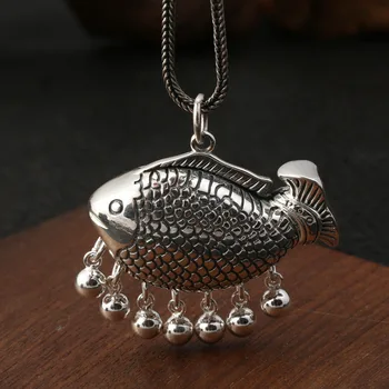 925 Sterling Silver Fashion Hollow Fish Pendant Necklace Men And Women Retro Thai Silver Hanging Silver Beads Retro Accessories
925 Sterling Silver Fashion Hollow Fish Pendant Necklace Men And Women Retro Thai Silver Hanging Silver Beads Retro Accessories