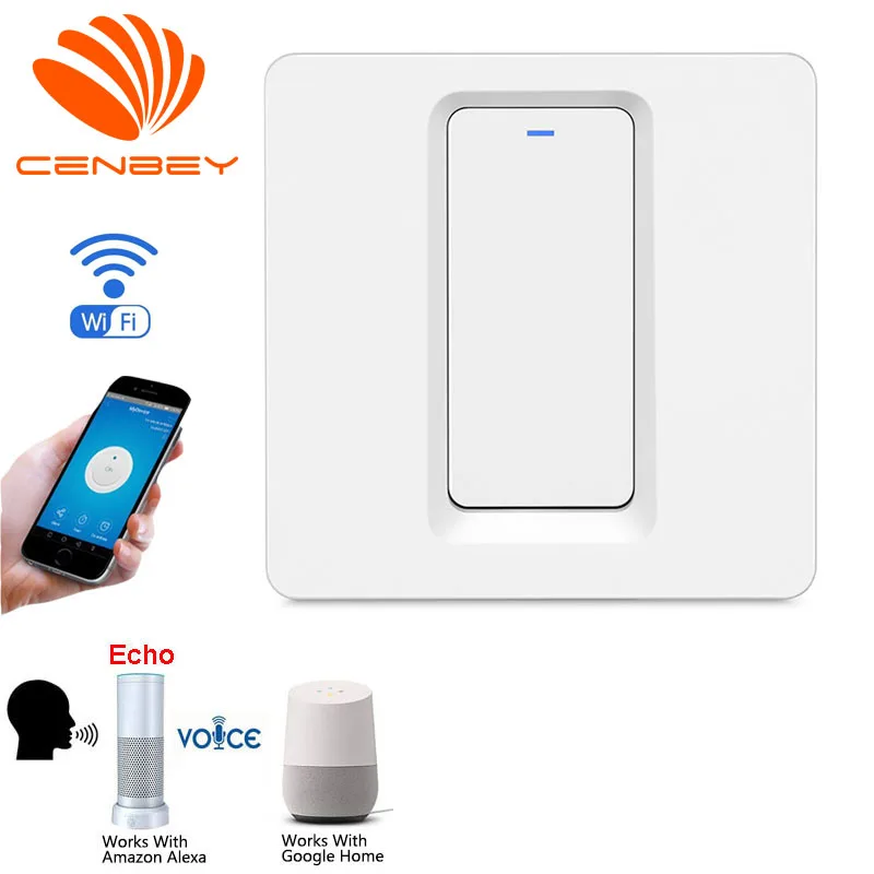 EU wifi light switch smart switch interruptor push button power switch single control voice control Amazon Alexa google home
EU wifi light switch smart switch interruptor push button power switch single control voice control Amazon Alexa google home