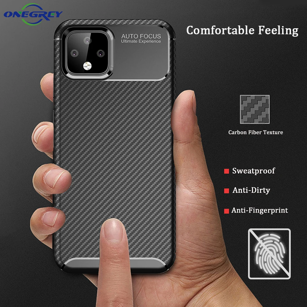 Мягкий чехол для телефона из углеродного волокна Google Pixel 4 4A 3A XL Ультратонкий