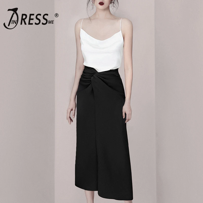 INDRESSME 2019 New Women Two-Piece Set Strap Sleeveless Casual Top Draped Mid Calf Skirt Lady Clubwear Sets
INDRESSME 2019 New Women Two-Piece Set Strap Sleeveless Casual Top Draped Mid Calf Skirt Lady Clubwear Sets