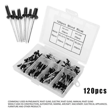 120Pcs Blind Rivets Kit Hand/Air Pneumatic Tools Replacement Accessories