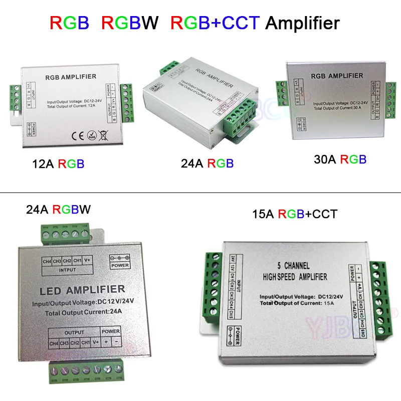DC12V/24V RGB/RGBW/RGBWW RGB+CCT led Amplifier 12A/15A/24A/30A RGBWC Led Strip Tape Power Repeater controller
DC12V/24V RGB/RGBW/RGBWW RGB+CCT led Amplifier 12A/15A/24A/30A RGBWC Led Strip Tape Power Repeater controller