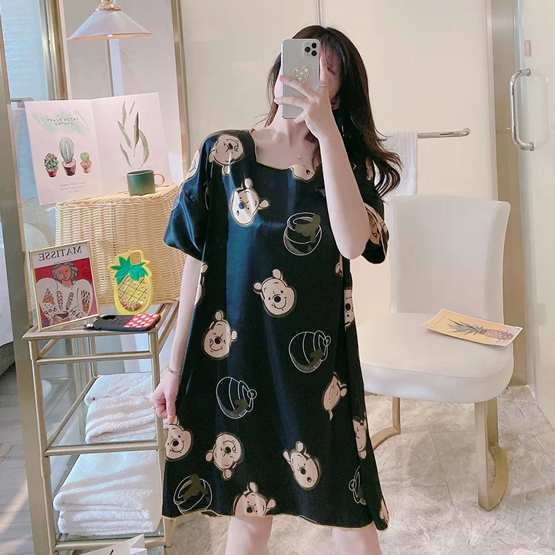 Disney 1pcs Cartoon Mickey Minnie Duck Girl Nightdress Summer Short-Sleeved Thin Cute Pajamas Women Pajamas
Disney 1pcs Cartoon Mickey Minnie Duck Girl Nightdress Summer Short-Sleeved Thin Cute Pajamas Women Pajamas
