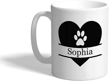 Custom Coffee Mug 11 Ounces Personalized Name Dog Paw Love Pet Ceramic Tea Cup White
Custom Coffee Mug 11 Ounces Personalized Name Dog Paw Love Pet Ceramic Tea Cup White