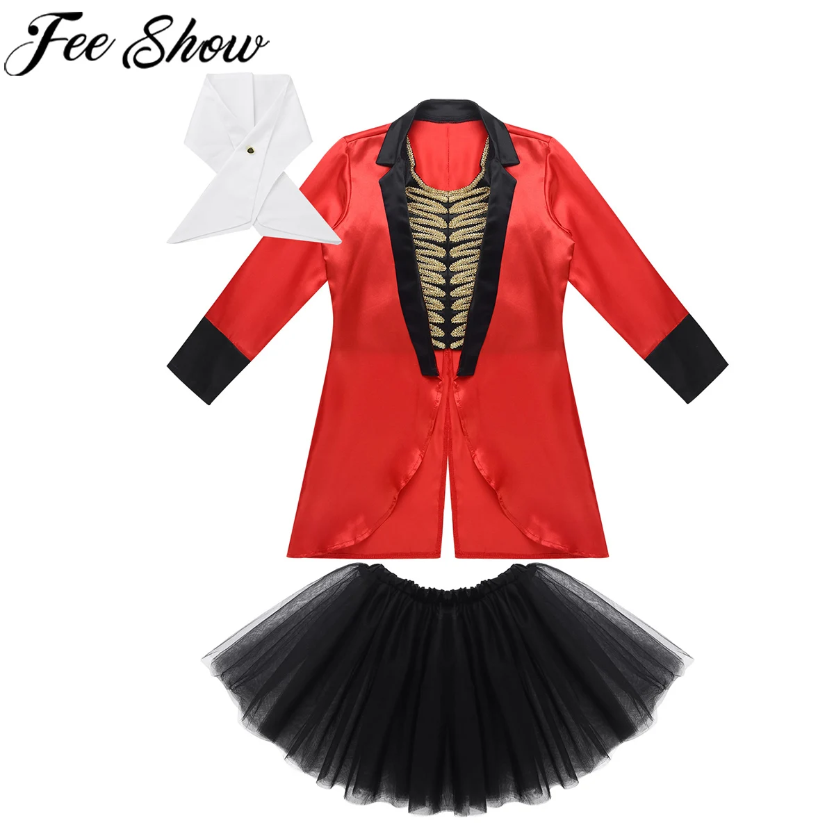 FEESHOW Kids Girls Circus Ringmaster Costume Outfit Jacket with Neckpiece Mesh Tutu Skirt Set for Halloween Cosplay Party Dress
FEESHOW Kids Girls Circus Ringmaster Costume Outfit Jacket with Neckpiece Mesh Tutu Skirt Set for Halloween Cosplay Party Dress