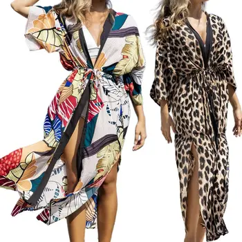 Womens Flowy Open Front Swimsuit Cover Ups Boho Leaves Leopard Printed Long Cardigan Side Split Drawstring Kimono Robe
Womens Flowy Open Front Swimsuit Cover Ups Boho Leaves Leopard Printed Long Cardigan Side Split Drawstring Kimono Robe