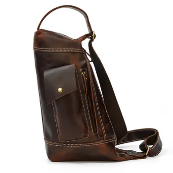 Genuine Crazy Horse Leather Chest Bag for Men Pack Man Sling IPad Mini Male Crossbody Shoulder Bag Travel Tote Casual Handbag 
Genuine Crazy Horse Leather Chest Bag for Men Pack Man Sling IPad Mini Male Crossbody Shoulder Bag Travel Tote Casual Handbag