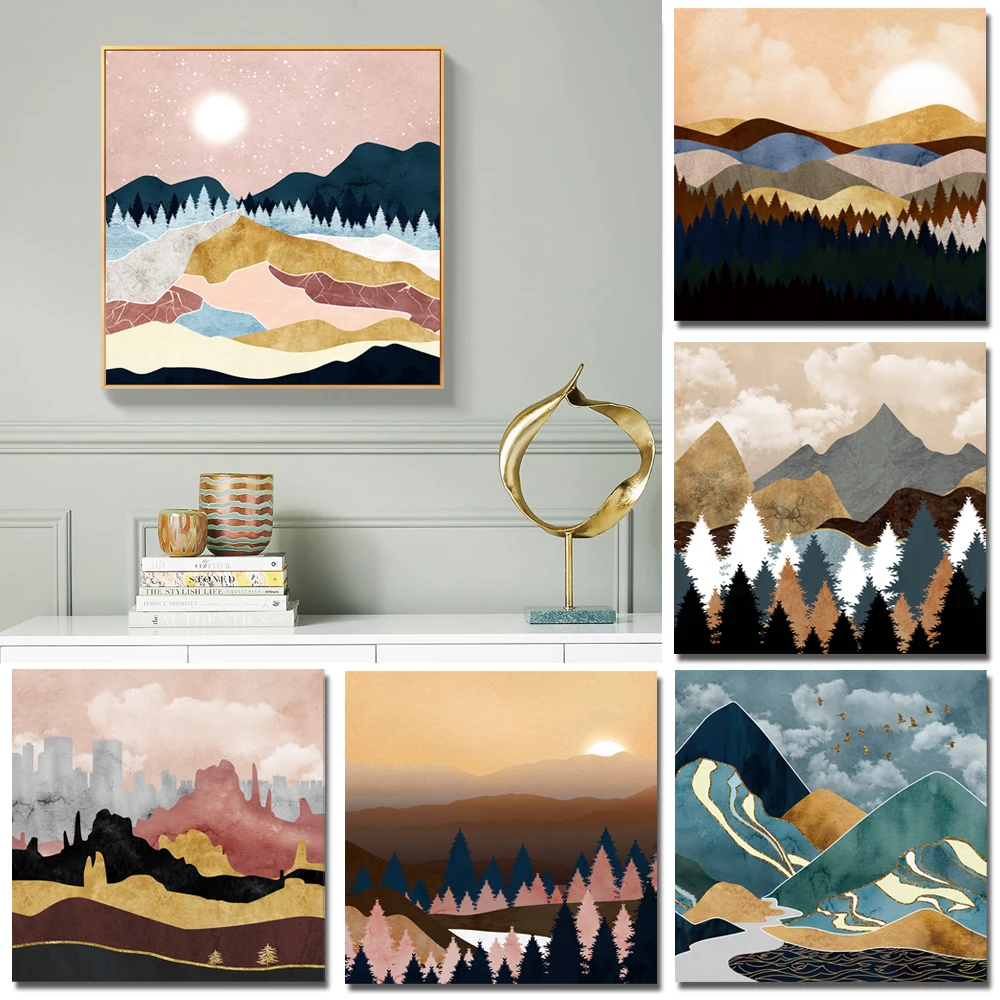 Nordic Landscape Posters Modern Abstract Mountain Sunrise Canvas Painting Print Wall Art Pictures for Living Room Home Decor
Nordic Landscape Posters Modern Abstract Mountain Sunrise Canvas Painting Print Wall Art Pictures for Living Room Home Decor