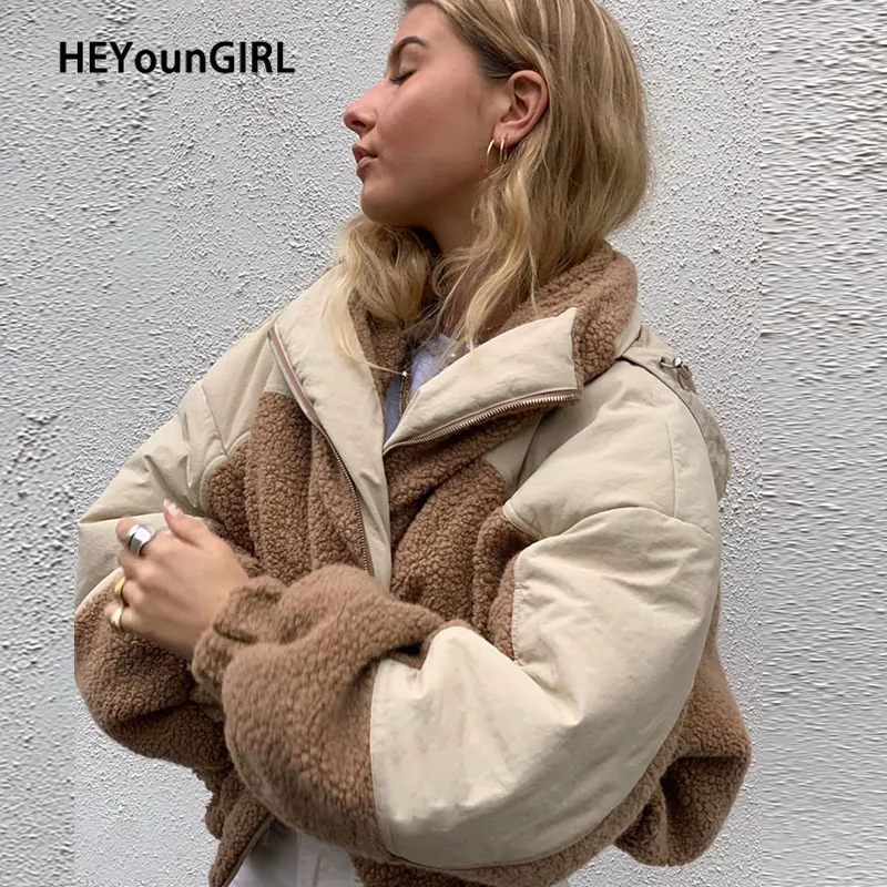 HEYounGIRL Patchwork Lamb Fuax Fur Puffer Parka Women Casual Fashion Hooded Jacket Female Autumn Warm Teddy Bear Coat Winter
HEYounGIRL Patchwork Lamb Fuax Fur Puffer Parka Women Casual Fashion Hooded Jacket Female Autumn Warm Teddy Bear Coat Winter