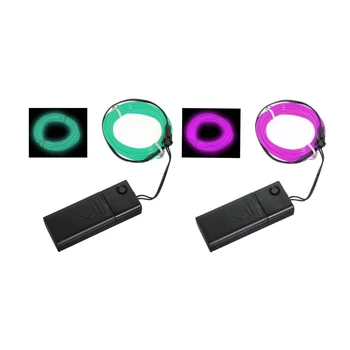 2 Pcs Flexible EL Wire Neon Light 5M Dance Party Decor+Controller, Purple & Green
2 Pcs Flexible EL Wire Neon Light 5M Dance Party Decor+Controller, Purple & Green