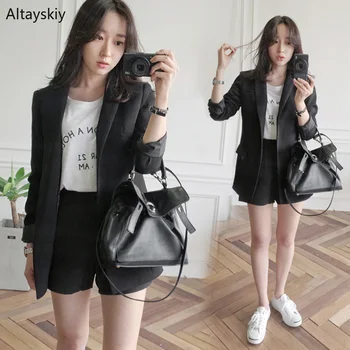 Blazers Women Trendy Ladies Leisure Single Button Blazer Black Simple Solid Elegant All-match High Quality Korean Style Womens
Blazers Women Trendy Ladies Leisure Single Button Blazer Black Simple Solid Elegant All-match High Quality Korean Style Womens